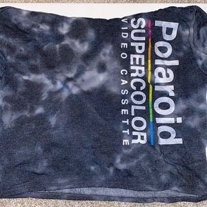 Cropped polaroid thin sweatshirt.